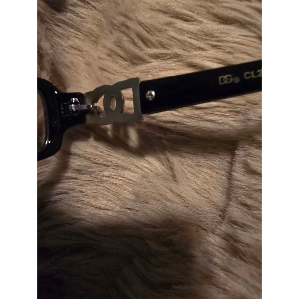 Women's Black and Silver Retro Acadamia Glasses One Size